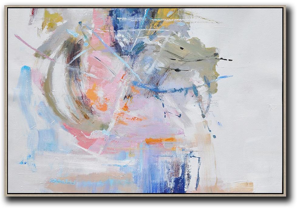 Hand painted Horizontal Abstract Oil Painting on canvas, free shipping worldwide abstract wall decor